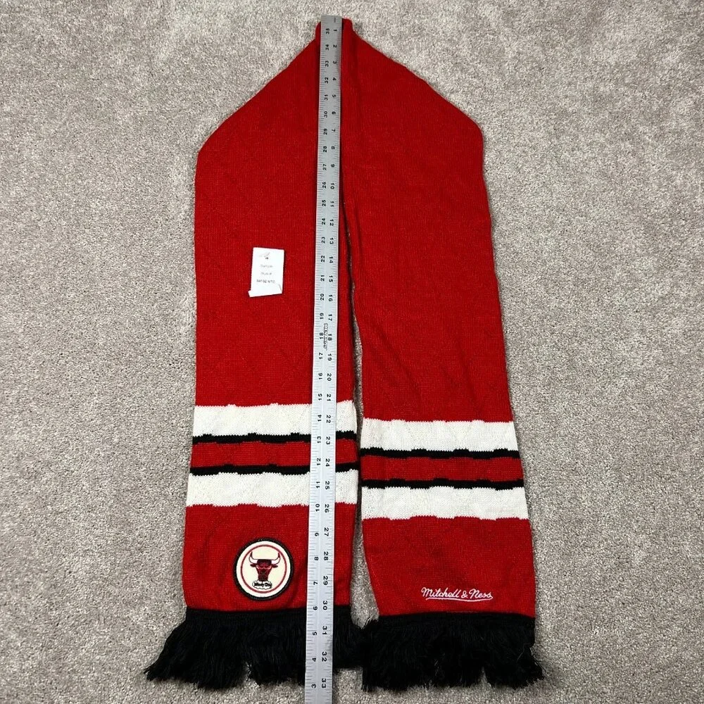 Mitchell & Ness Unisex One Size‎ Red Knit Chicago Bulls NBA Basketball Scarf NWT